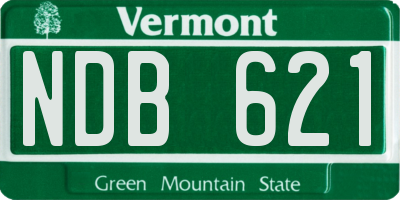 VT license plate NDB621