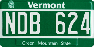 VT license plate NDB624