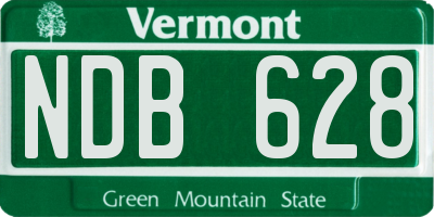 VT license plate NDB628