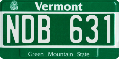 VT license plate NDB631