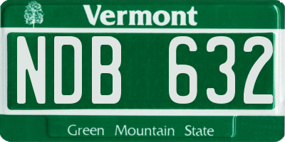 VT license plate NDB632