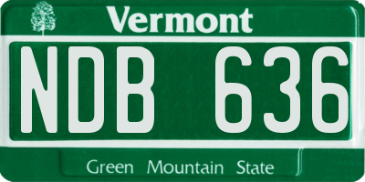 VT license plate NDB636