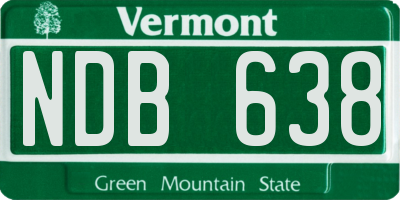 VT license plate NDB638
