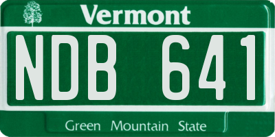 VT license plate NDB641