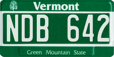VT license plate NDB642