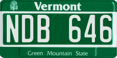 VT license plate NDB646