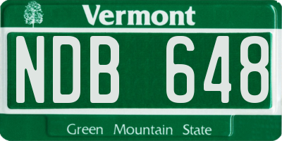 VT license plate NDB648