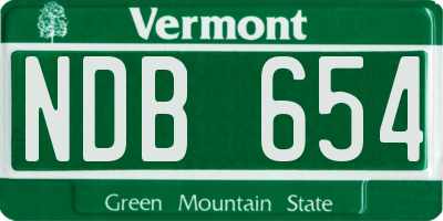 VT license plate NDB654