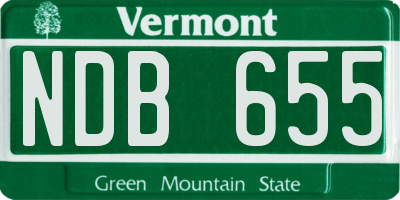 VT license plate NDB655