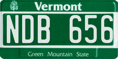 VT license plate NDB656