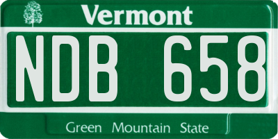 VT license plate NDB658