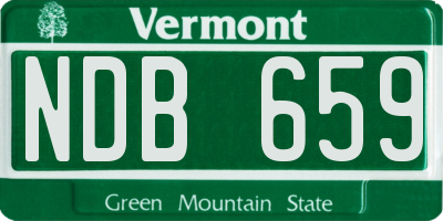 VT license plate NDB659