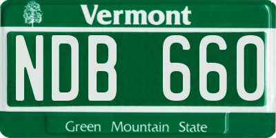 VT license plate NDB660
