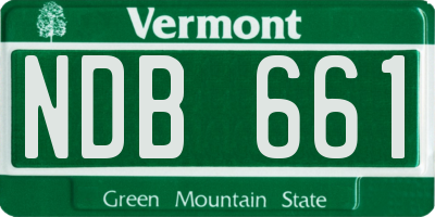 VT license plate NDB661