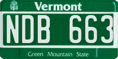 VT license plate NDB663