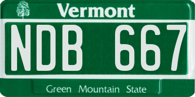VT license plate NDB667