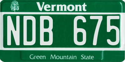 VT license plate NDB675