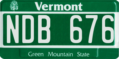 VT license plate NDB676