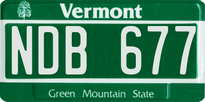 VT license plate NDB677