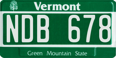 VT license plate NDB678