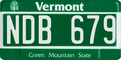 VT license plate NDB679