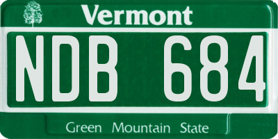 VT license plate NDB684