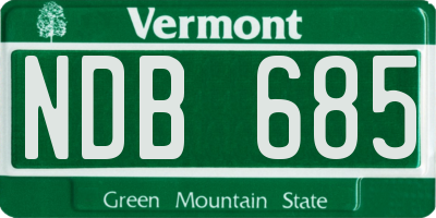 VT license plate NDB685