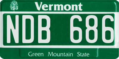 VT license plate NDB686