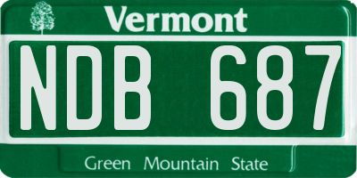 VT license plate NDB687