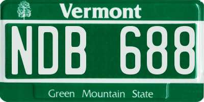 VT license plate NDB688