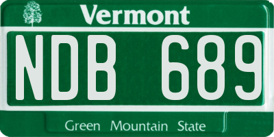 VT license plate NDB689