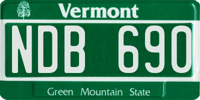 VT license plate NDB690