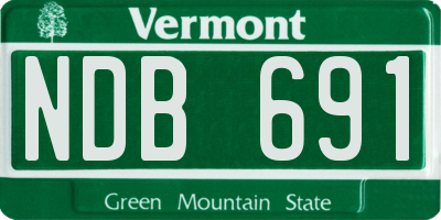 VT license plate NDB691