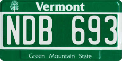 VT license plate NDB693
