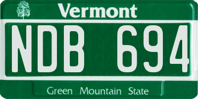 VT license plate NDB694