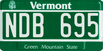 VT license plate NDB695