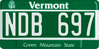 VT license plate NDB697