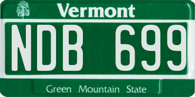 VT license plate NDB699