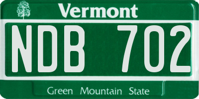 VT license plate NDB702