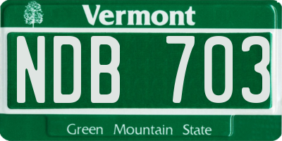 VT license plate NDB703