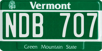 VT license plate NDB707