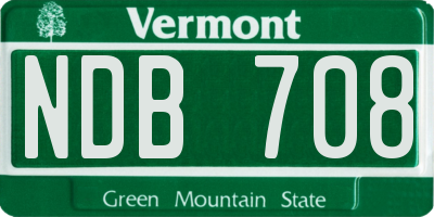 VT license plate NDB708