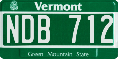 VT license plate NDB712
