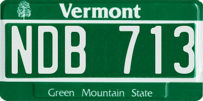 VT license plate NDB713