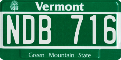 VT license plate NDB716