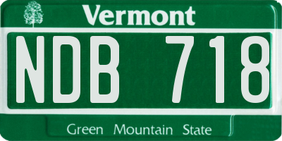 VT license plate NDB718