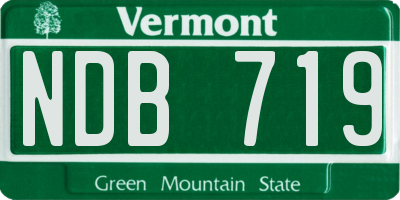 VT license plate NDB719