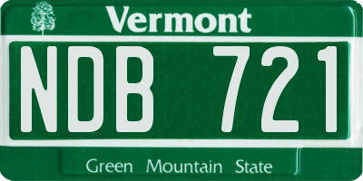 VT license plate NDB721