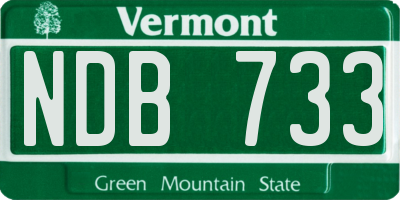 VT license plate NDB733