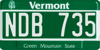 VT license plate NDB735
